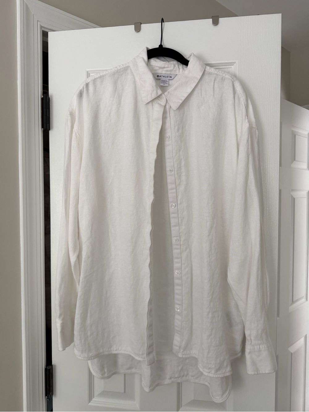 Athleta White Button-Down Shirt